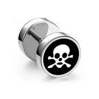 Edgy Gothic Skull Screw Back Stud Earrings Stainless Steel Non Tarnish Unisex Statement Jewelry
