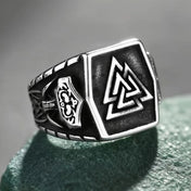 Viking Steel Ring 316L Rune Waterproof Anti-fading