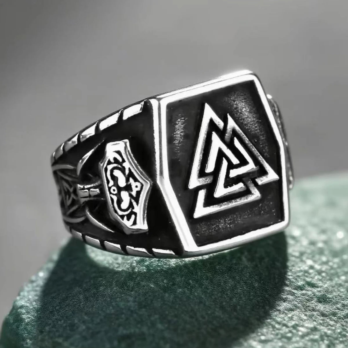 Viking Steel Ring 316L Rune Waterproof Anti-fading