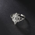 LIKGREAT Hollow Trinity Witch Knot Adjustable Ring for Women Men Stainless Steel Celtics Knot Amulet Couple Jewelry BirthdayGift
