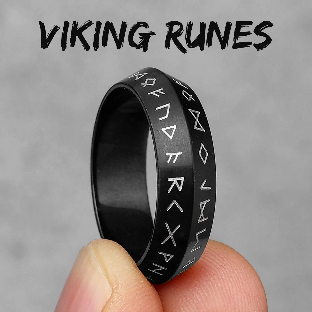Vintage Nordic Viking Runes Celtic Knot Series Stainless Steel Womens Mens Rings Punk Biker Jewelry Creativity Gift