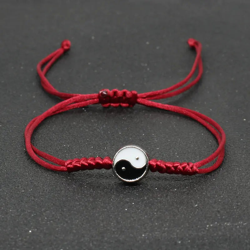 Yin Yang Braided String Bracelet — Adjustable, Multiple Colors