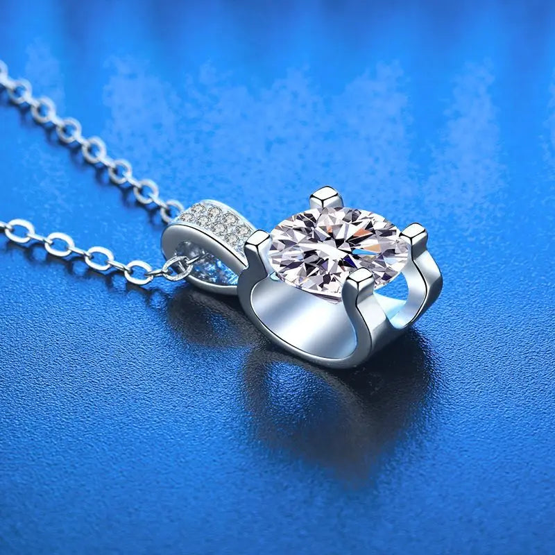 New 925 Sterling Silver Necklace Pendant 5A Zircon For Women Classics Fashion Wedding Engagement Jewelry Party Gift
