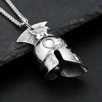 Spartan Helmet Steel Pendant Vintage Style 316L