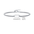 Square Tube Box Chain Bracelet — Stainless Steel