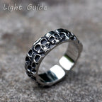 2022 NEW Men's 316L stainless-steel rings Simple skull biker RING for teenfashion Jewelry Gifts free shipping