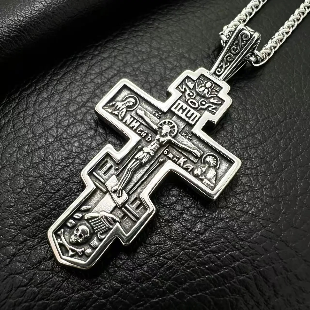 Orthodox Cross Stainless Steel Pendant Necklace