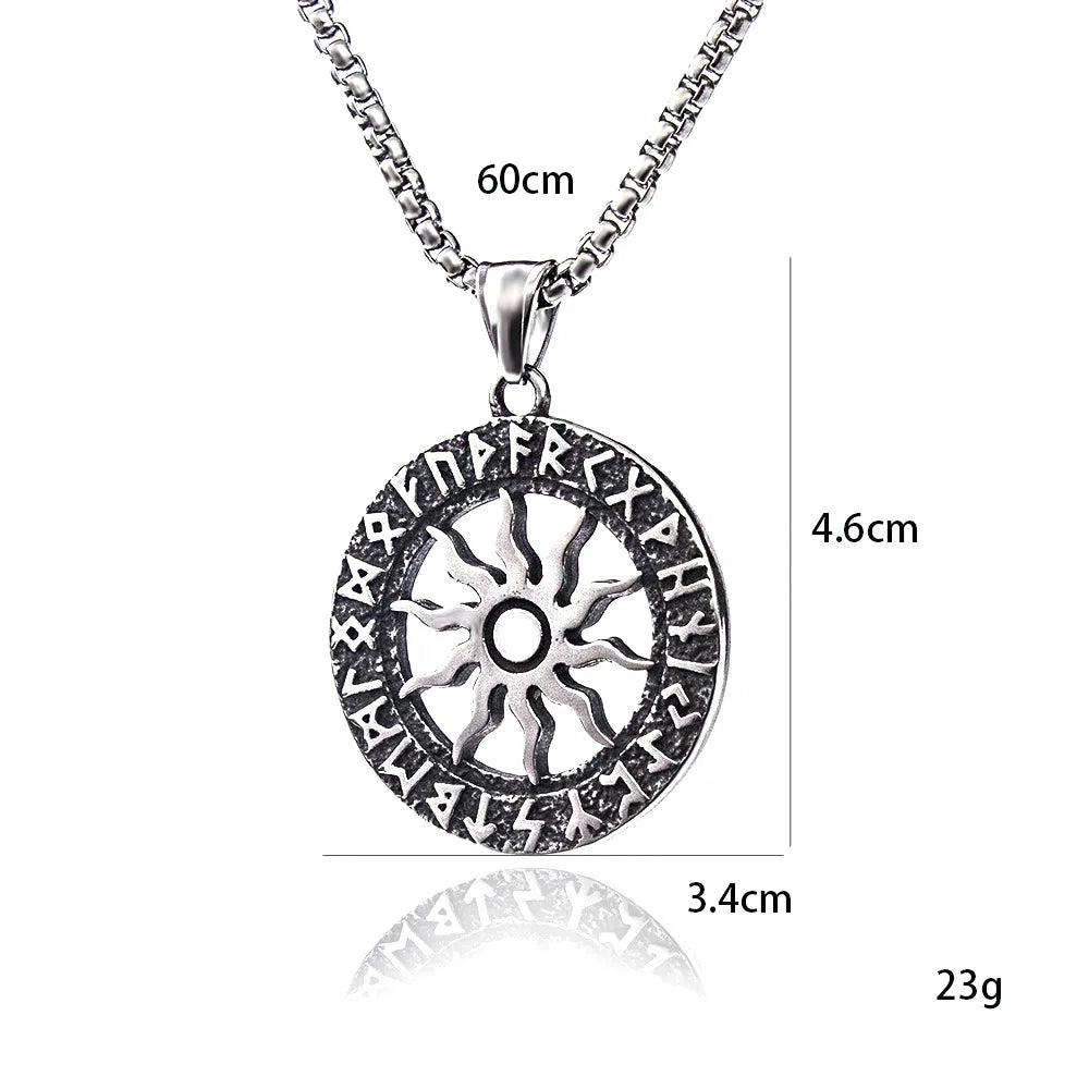 Silver Viking Sun Circle Pendant Necklace Box