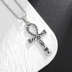 Shining Iced Out Ancient Egyptian God Eye of Horus Cross Pendant Necklace for Men and Women Hip Hop Trendy Amulet