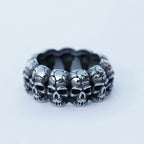 2023 NEW Men's 316L stainless steel rings Unique Skull ring Vintage Aegishjalmur PUNK Jewelry Gifts free shipping