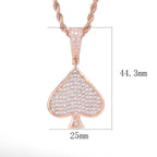 925 Silver VVS Moissanite Ace Spade Pendant