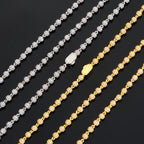 Gold Iced Out Bead Necklace 4MM Ball Chain