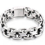 Chunky 23.5CM Chain Man Bracelet for Men On Hand Jewelry Polished Matte Stainless Steel Men's Bracelets Best Gifts for