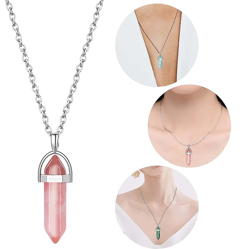Amethyst Crystal Pendant Necklace