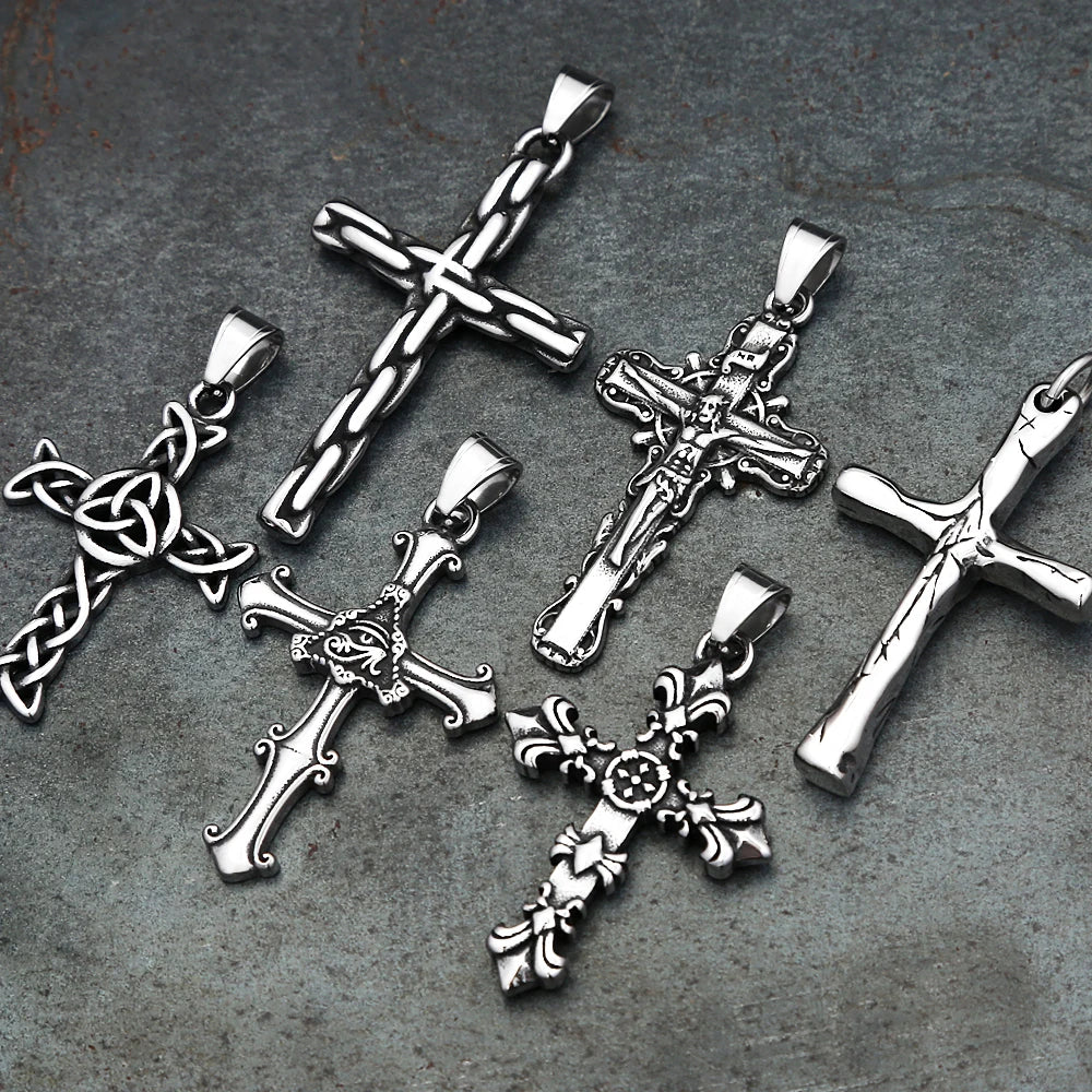 Cross Steel Pendant Vintage 316L Punk Religious