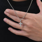 Cross Box Chain Pendant Necklace — Stainless Steel
