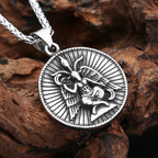 New Vintage Lucifer Pendant Necklaces For Men 316L Stainless Steel Punk Satan Leviathan Cross Amulet Jewelry Gifts