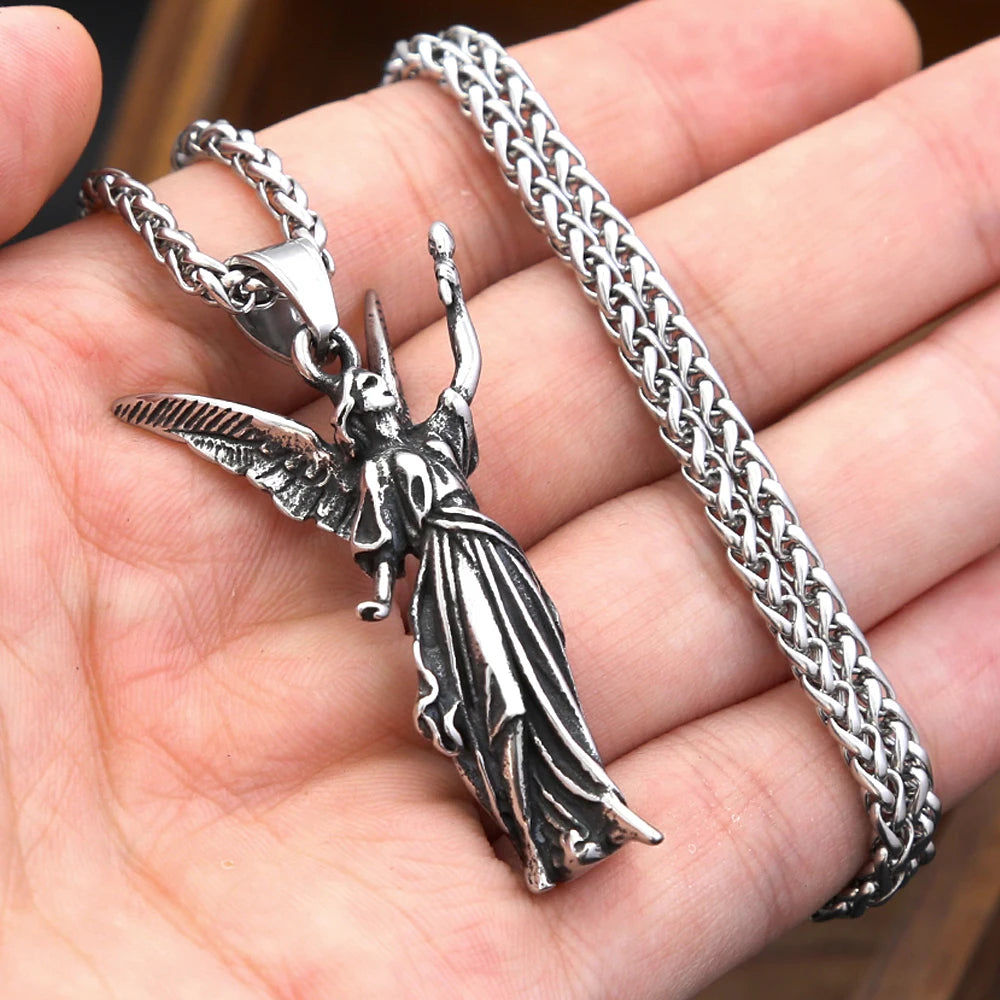 Angel Wings Steel Pendant Statue Liberty 316L