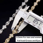 Silver Cross Iced Out Pendant Necklace CZ