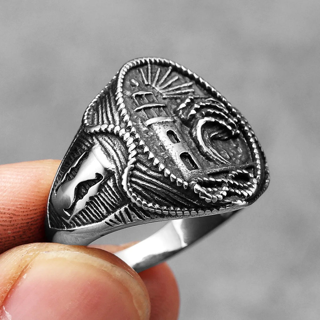 Lighthouse Ocean Ring — Stainless Steel