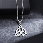 Celtic Witch Knot Pendant Necklace — Steel