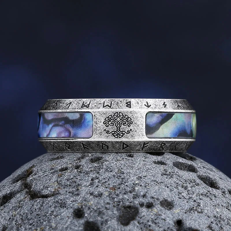 Viking Tree of Life Celtic Knot Ring — Stainless Steel