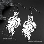 Cat Gold Earrings Cute Hollow Animal Head Drop