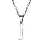 Vintage Initial Letter Pendant Necklace for Women Simple Stainless Steel Letter Glossy Clavicle Chain Choker Necklaces Jewelry