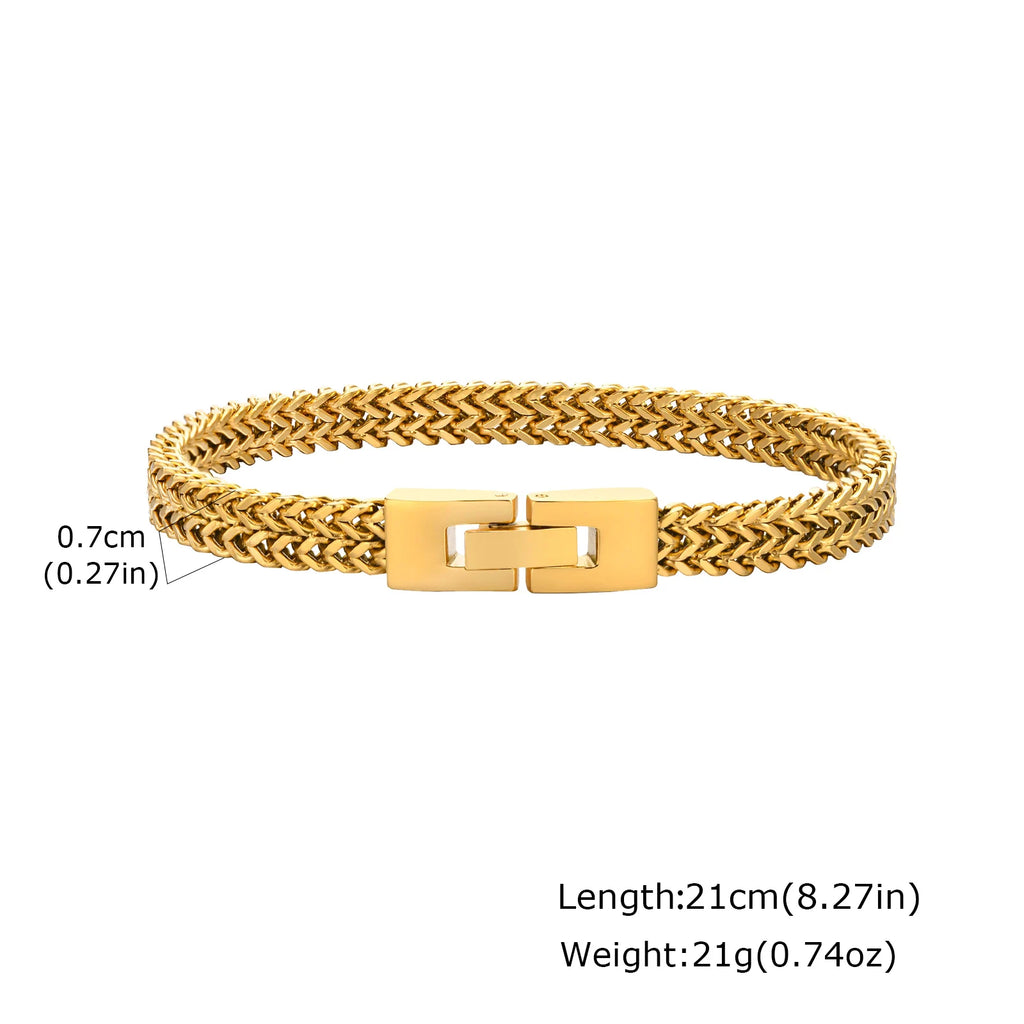 Gold Chunky Chain Bracelet — Stainless Steel