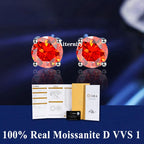 Moissanite Studs Earrings Pass Diamond tester Pen For Men Women 18K Platinum Plated Bride Wedding Gemstone 925 Silver Earrings