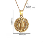 Virgin Mary Medal Iced Pendant Necklace