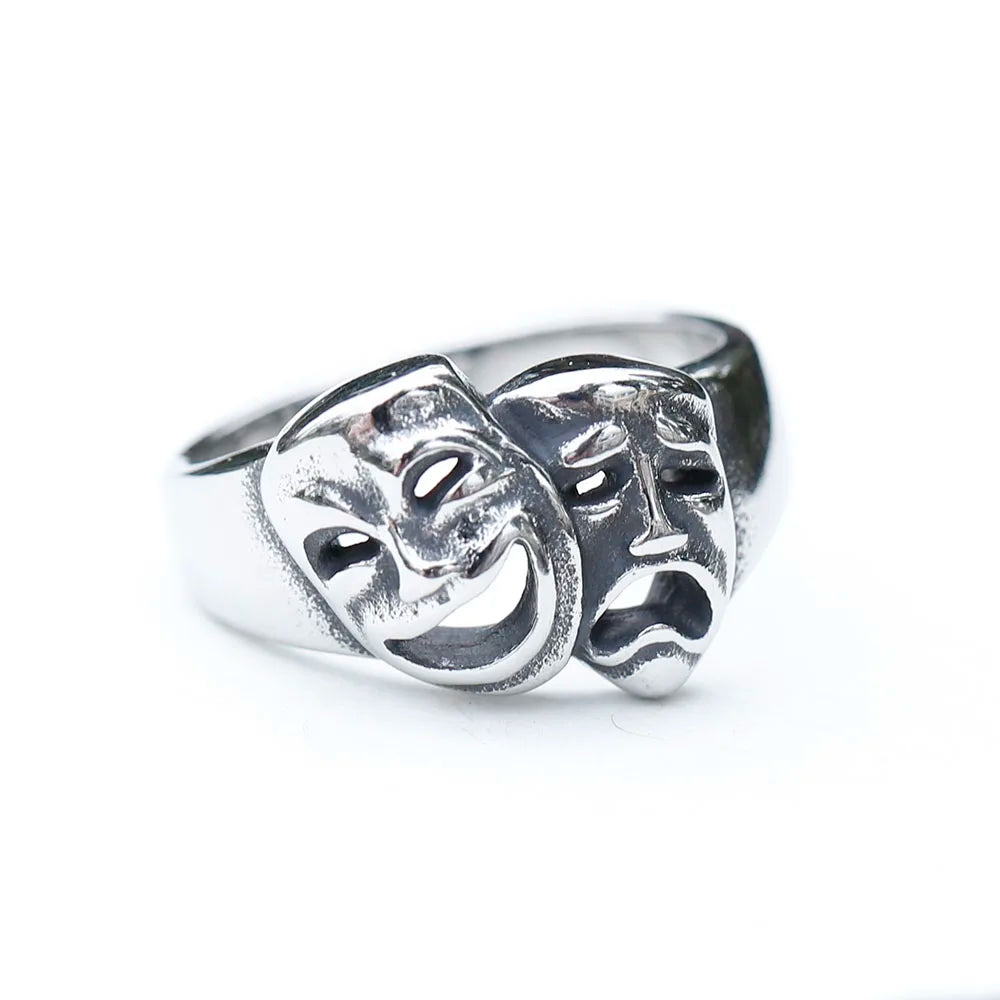 2023 New 316L Stainlesss Steel Cry and Smile Ring For Man Women Good Polished Couple Gift Fashion Jewelry for gift free