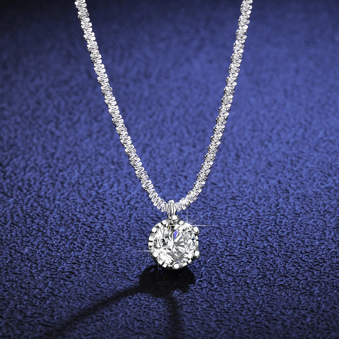 18K Real Platinum PT950 Moissanite Necklace Sparkling Vegetable Chain Light Luxury Light Luxury D Color VVS1 Diamond