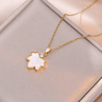 Stainless Steel Necklace For Women Man Maple Leaf Choker Pendant Chain Necklaces Engagement Jewelry korean Fashion NEW