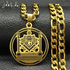 Masonic Silver Pendant Necklace — Stainless Steel