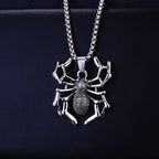 Stainless Steel Vintage Spider Pendant Necklace