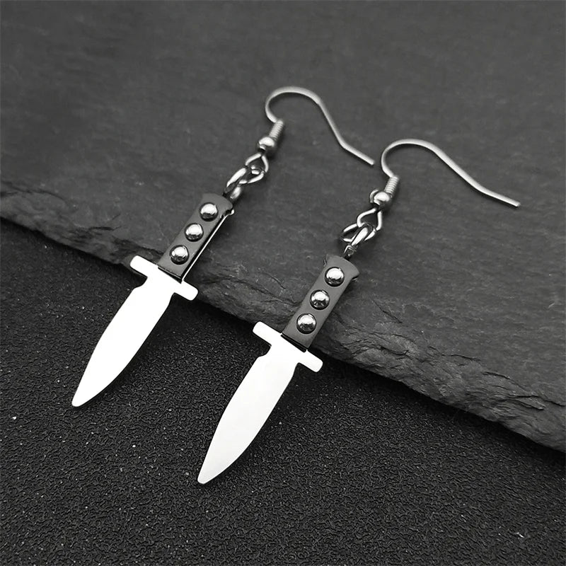 Sword Steel Earrings Gothic Cute Knife Funny Halloween