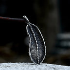 Iced Out Fire Feather Stainless Steel Pendant Necklace