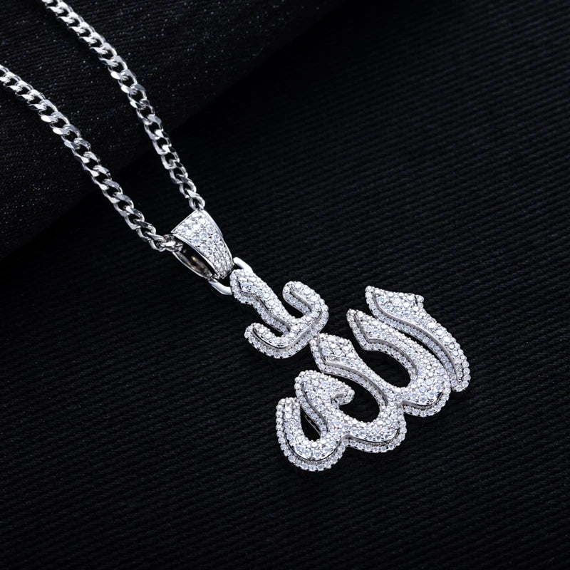 Iced Out Allah Pendant — 925 Silver