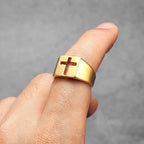 Cross Hollow Ring Stainless Steel