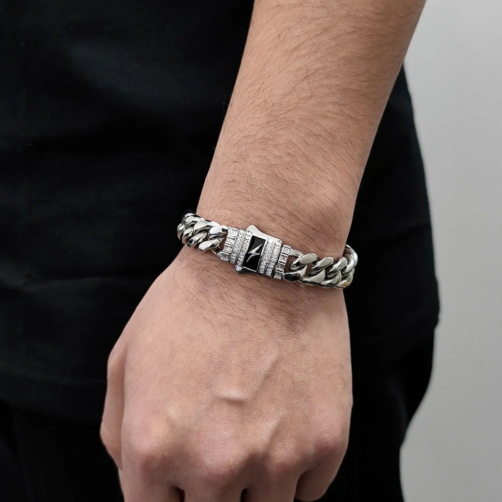 Iced Out Cuban Chain Necklace Stainless Steel 12MM