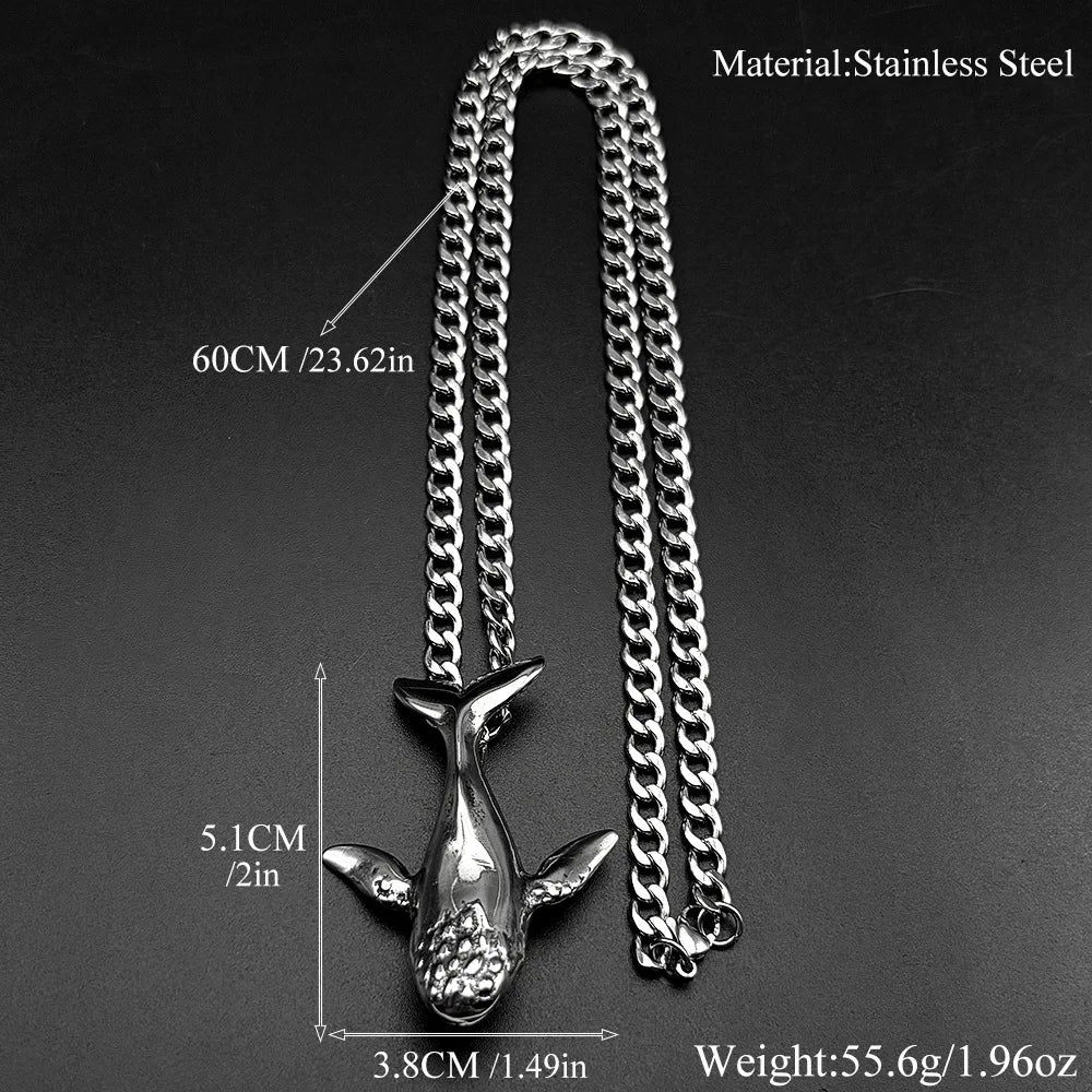 Viking Steel Pendant 316L Whale Punk Gothic