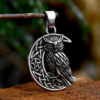 Viking Owl Pendant Necklace — Nordic Amulet, Stainless Steel