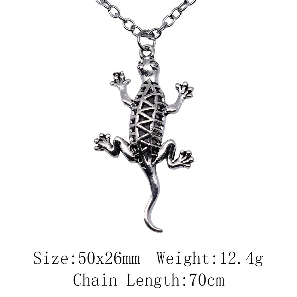 Cold Blooded Reptile Lizard Gecko Chameleon Pendant Necklace For Women Men