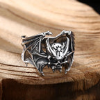 Gothic Skull Demon Bat Ring — Stainless Steel