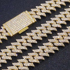Iced Out Spiked Chain Necklace Stainless Steel