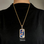 Iced Out Photo Pendant Necklace Rectangle