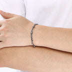 Kalen Vintage Stainless Steel Twisted Barbed Wire & Wrapped Cuban Bracelet Men‘s Adjustable Gothic Punk Women’s Wrist