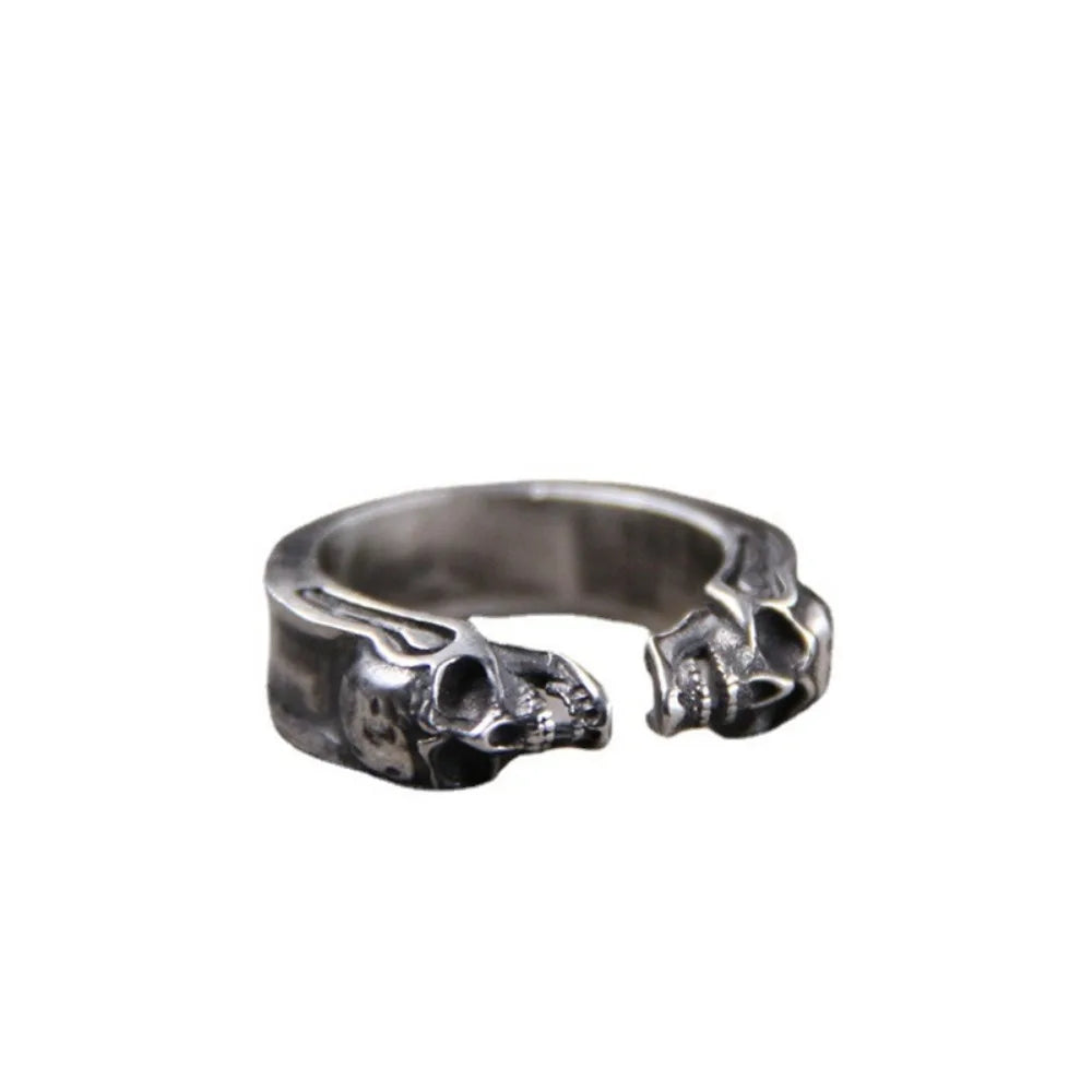 Double Skull Ghost Ring — Stainless Steel