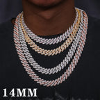 TUHE Hip Hop Iced Out 8MM 14MM 20MM Full Miami Curb Cuban Chain Bling CZ Rapper Necklaces For Men Punk Jewelry High Quality Gift